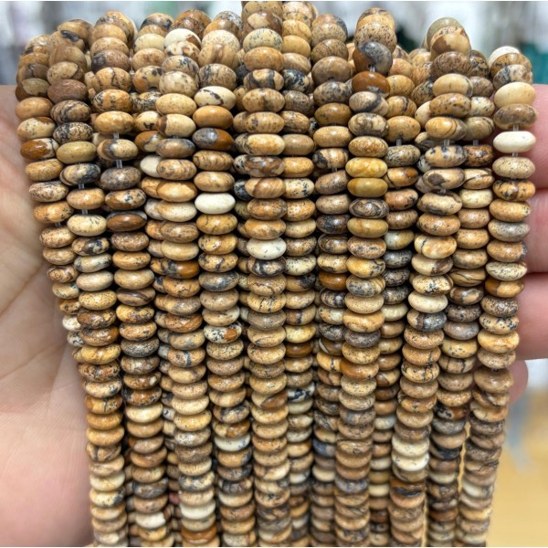 No_1727_Natural Picture Jasper Flying Saucer Bead_6*3mm_(Sold Per Strand)