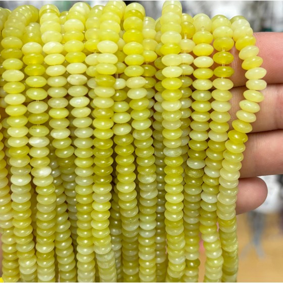 No_1731_Natural Lemon Jade Flying Saucer Bead_6*3mm_(Sold Per Strand)