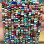 No_1739_Mixed Color Stone Saucer Beads_6*3mm_(Sold Per Strand)