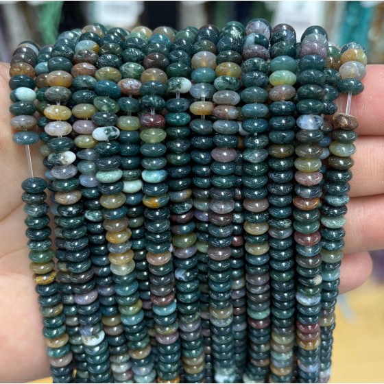 No_1742_Natural Indian Agate Flying Saucer Bead_6*3mm_(Sold Per Strand)