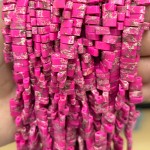 No_1768_Synthetic Rose Red Imperial Jasper Double Hole Square Bead_8*3mm_(Sold Per Strand)