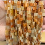 No_1777_Natural Red Aventurine Double Hole Square Bead_8*6mm_(Sold Per Strand)