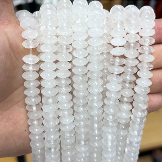 No_1784_Natural White Crystal Flying Saucer Bead_10*5mm_(Sold Per Strand)