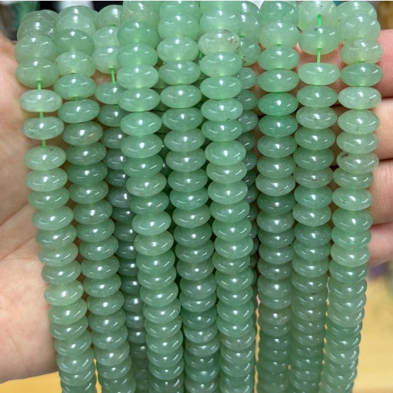 No_1792_Natural Green Aventurine Flying Saucer Bead_10*5mm_(Sold Per Strand)