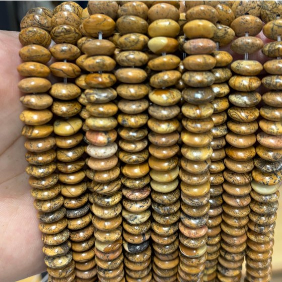 No_1797_Natural Picture Jasper Flying Saucer Bead_10*5mm_(Sold Per Strand)