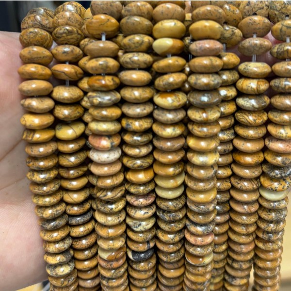 No_1797_Natural Picture Jasper Flying Saucer Bead_10*5mm_(Sold Per Strand)