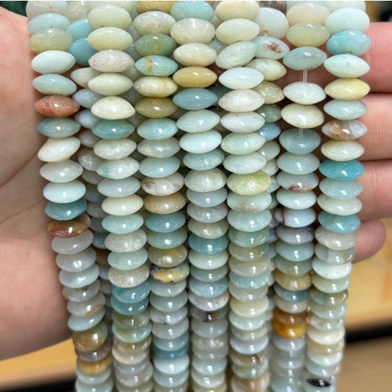 No_1798_Natural Amazonite Flying Saucer Bead_10*5mm_(Sold Per Strand)