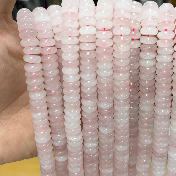 No_1800_Natural Rose Quartzspacer Bead_10*4mm_(Sold Per Strand)