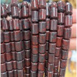 No_1826_Natural Red Poppy Jasper Round Head Cylinder_8*12mm_(Sold Per Strand)