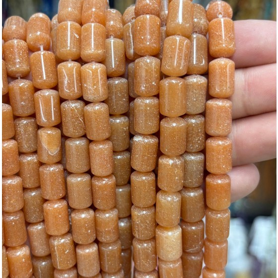 No_1838_Natural Red Aventurine Round Cylinder_8*12mm_(Sold Per Strand)