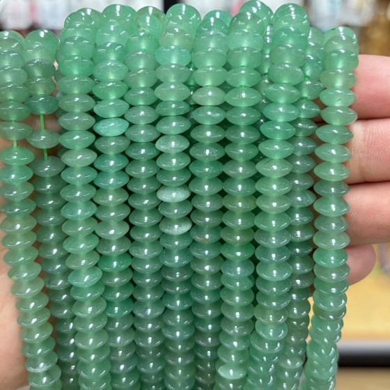 No_1846_Natural Green Aventurine Flying Saucer Bead_8*4mm_(Sold Per Strand)