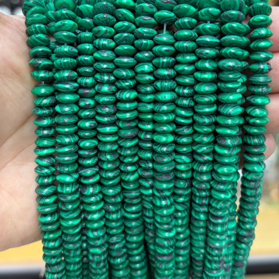 No_1850_Synthetic Malachite Flying Saucer Bead_8*4mm_(Sold Per Strand)