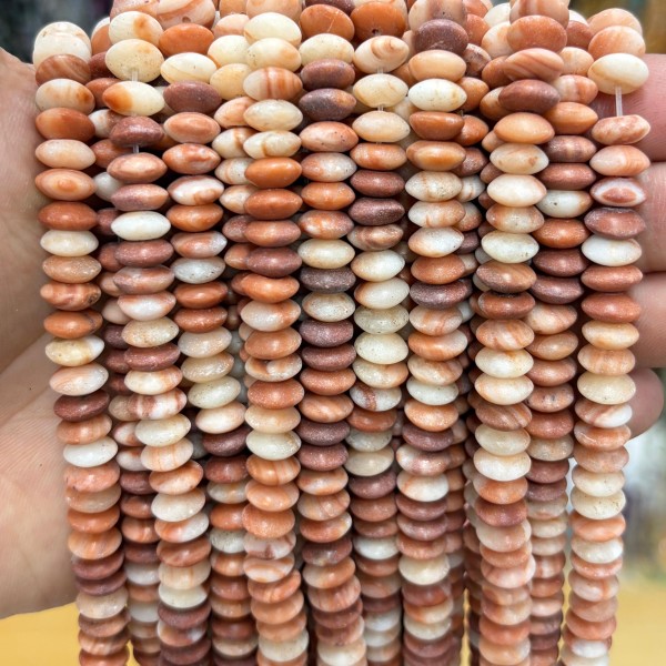 No_1856_Natural Red Banded Red Jasper Saucer Beads_8*4mm_(Sold Per Strand)
