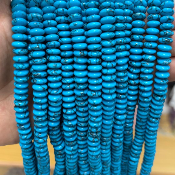 No_1862_Synthetic Blue Turquoise Flying Saucer Beads_8*4mm_(Sold Per Strand)