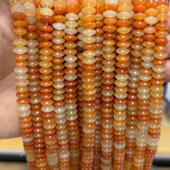 No_1870_Natural Red Aventurine Flying Saucer Beads_8*4mm_(Sold Per Strand)