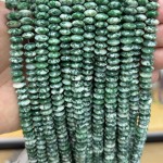 No_1874_Natural Green Dot Stone Flying Saucer Bead_8*4mm_(Sold Per Strand)