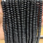 No_1882_Natural Black Stone Flying Saucer Bead_8*4mm_(Sold Per Strand)