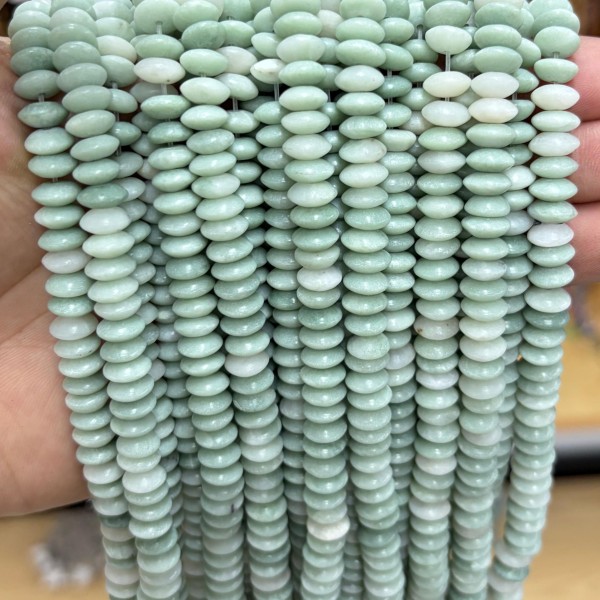 No_1884_Natural Lushan Jade Flying Saucer Bead_8*4mm_(Sold Per Strand)
