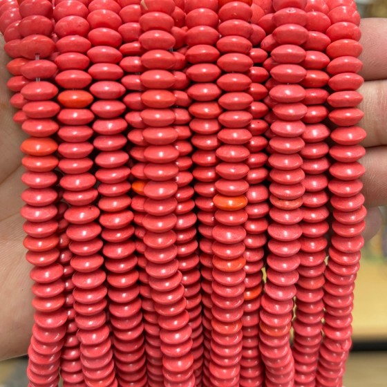 No_1887_Synthetic Red Jasper Flying Saucer Bead_8*4mm_(Sold Per Strand)