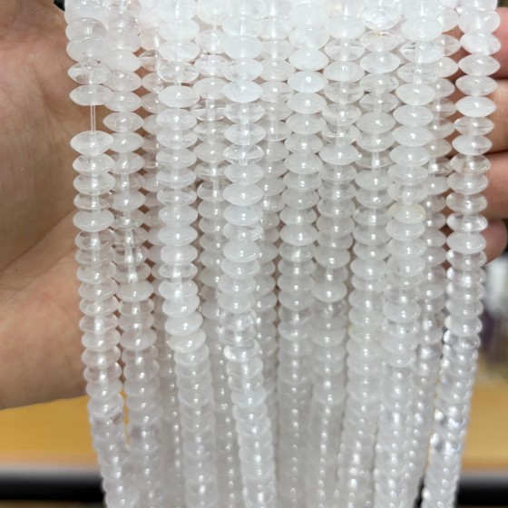 No_1890_Natural White Crystal Flying Saucer Bead_8*4mm_(Sold Per Strand)