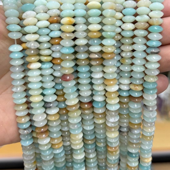 No_1893_Natural Amazonite Flying Saucer Bead_8*4mm_(Sold Per Strand)