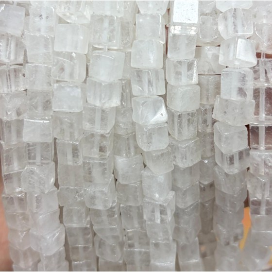 No_1908_Natural White Crystal Square Block Beads_6mm_(Sold Per Strand)