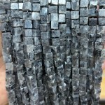 No_1911_Natural Black Labradorite Square Block Beads_6mm_(Sold Per Strand)