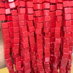 No_1939_Synthetic Red Jasper Square Block Beads_6mm_(Sold Per Strand)