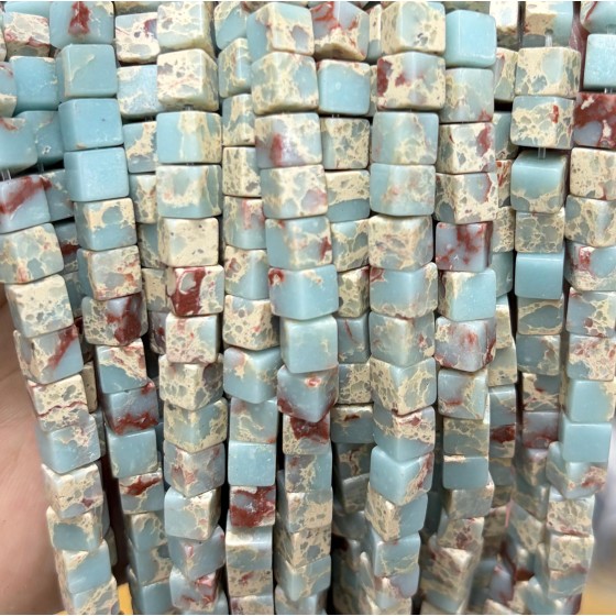 No_1945_Synthetic Shoushan Stone Block Beads_6mm_(Sold Per Strand)