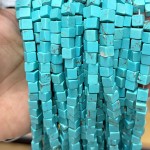 No_1950_Enhanced Turquoise Block Beads_6mm_(Sold Per Strand)