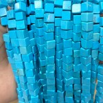 No_1951_Enhanced Blue Turquoise Block Beads_6mm_(Sold Per Strand)