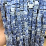 No_1955_Natural Blue Spot Jasper Square Block Beads_6mm_(Sold Per Strand)