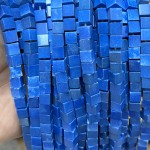 No_1962_Synthetic Navy Blue Stone Square Block Beads_6mm_(Sold Per Strand)
