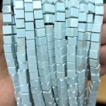 No_1968_Synthetic Light Blue Stone Square Block Beads_6mm_(Sold Per Strand)