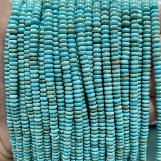 No_1975_Enhanced Blue Turquoise Rondelle Beads_4*2mm_(Sold Per Strand)