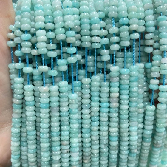 No_1983_Natural Amazonite Rondelle Beads_4*2mm_(Sold Per Strand)