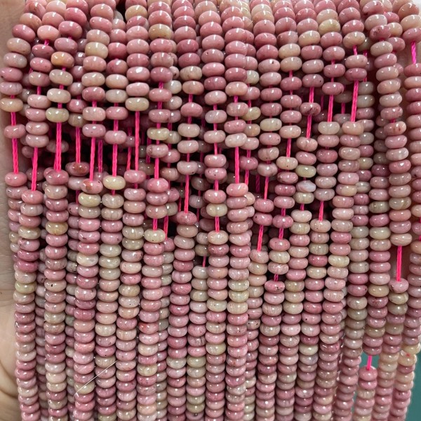 No_1989_Natural Rhodonite Rondelle Beads_4*2mm_(Sold Per Strand)