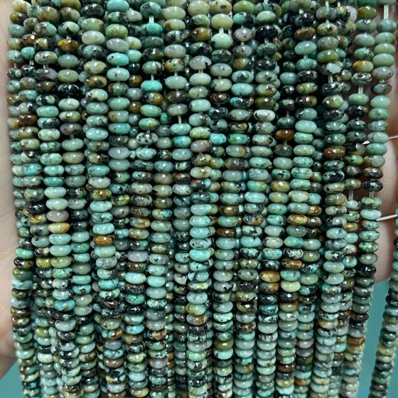 No_1990_Natural African Turquoise Rondelle Beads_4*2mm_(Sold Per Strand)