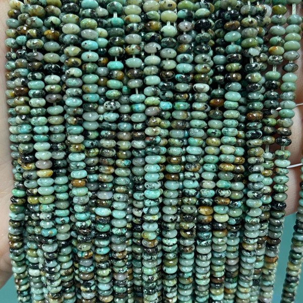No_1990_Natural African Turquoise Rondelle Beads_4*2mm_(Sold Per Strand)