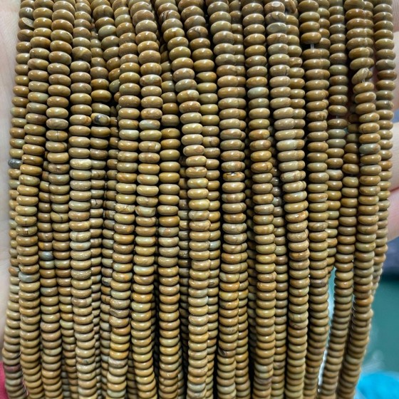 No_1997_Natural Yellow Picture Jasper Rondelle Beads_4*2mm_(Sold Per Strand)