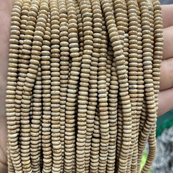 No_2006_Natural Yellow Sandstone Rondelle Beads_4*2mm_(Sold Per Strand)