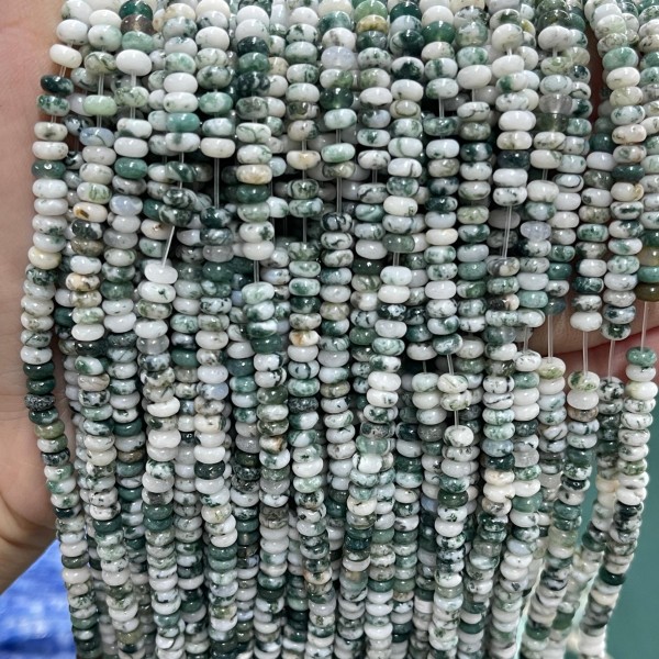 No_2009_Natural Tree Agate Rondelle Beads_4*2mm_(Sold Per Strand)