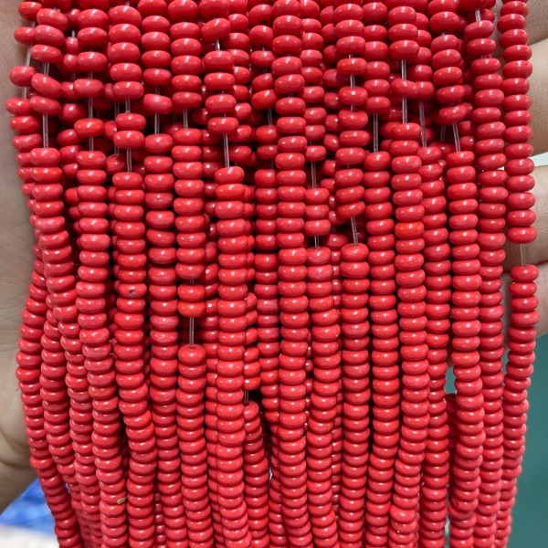 No_2010_Synthetic Red Jasper Rondelle Beads_4*2mm_(Sold Per Strand)