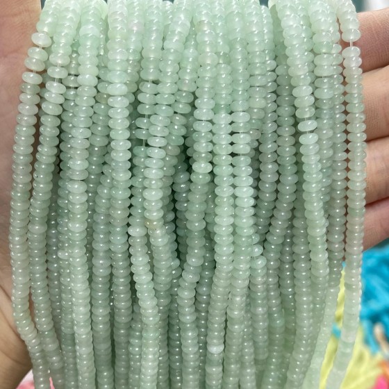 No_2025_Natural Light Green Aventurine Rondelle Beads_4*2mm_(Sold Per Strand)
