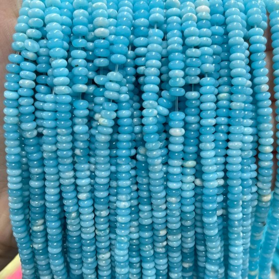 No_2028_Synthetic Lake Blue Serpentine Stone Rondelle Beads_4*2mm_(Sold Per Strand)