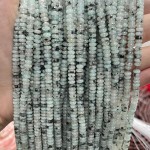 No_2036_Natural Kiwi Stone Blue Stone Rondelle Beads_4*2mm_(Sold Per Strand)
