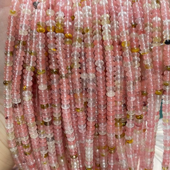 No_2042_Synthetic  Watermelon Crystal Rondelle Beads_4*2mm_(Sold Per Strand)