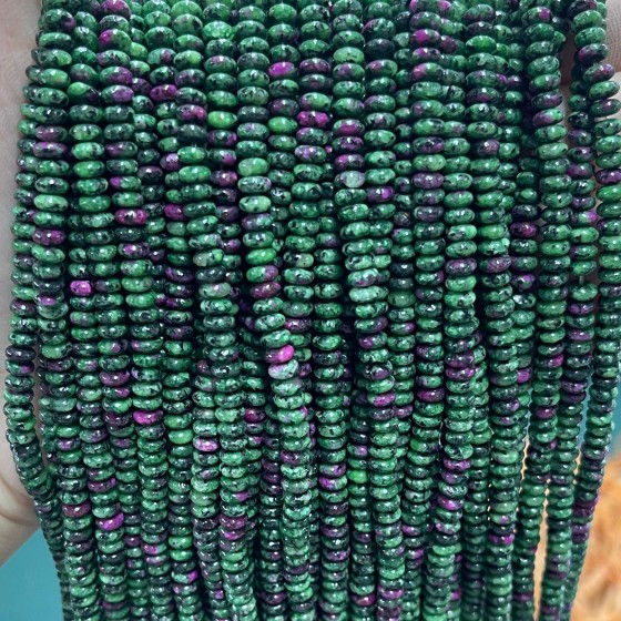 No_2049_Enhanced Ruby Zoisite Rondelle Beads_4*2mm_(Sold Per Strand)