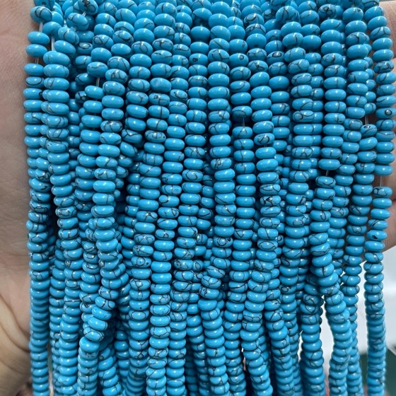 No_2052_Synthetic Blue Turquoise Rondelle Beads_4*2mm_(Sold Per Strand)
