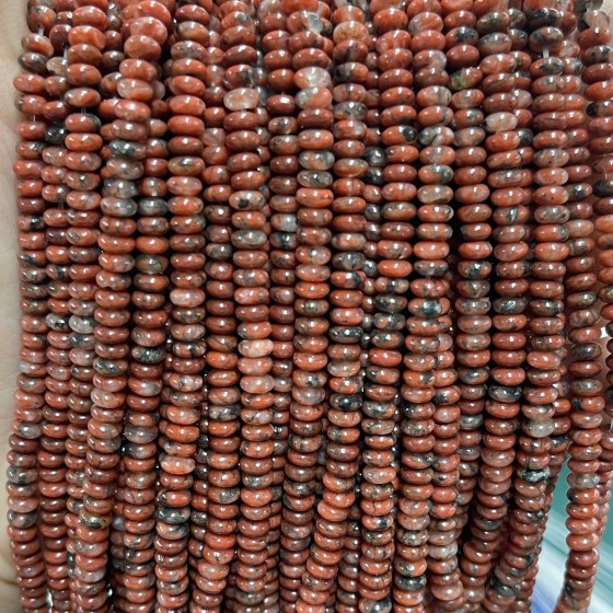 No_2057_Natural Sesame Red Jasper Rondelle Beads_4*2mm_(Sold Per Strand)